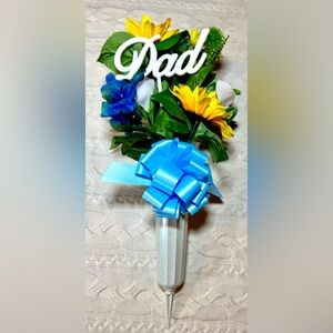 Vibrant Floral Arrangement with Blue Ribbon for Dad #1088